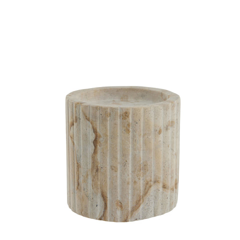 Eliana candlestick 10x9.5 cm. linen marble