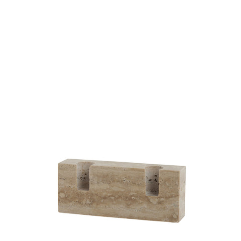 Travina candlestick 15x6cm. linen