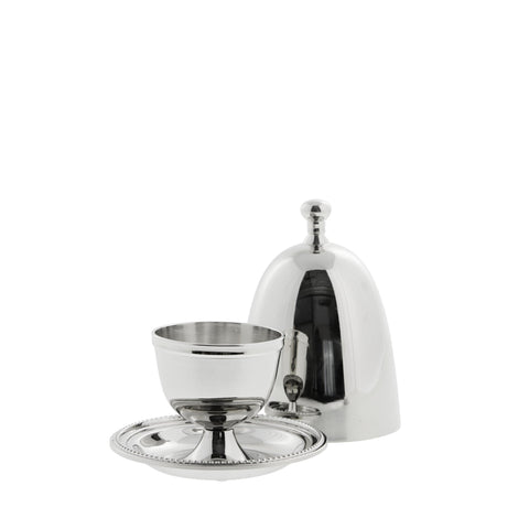 Sigrid egg cup silver brass H10 cm