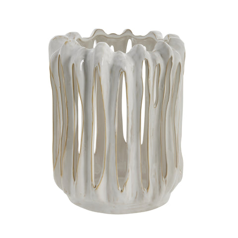 Marlille lantern white ceramics H27.8 cm