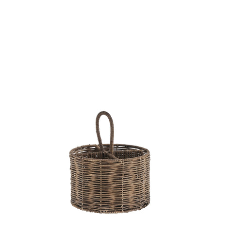 Esther utensil holder H22 cm. brown