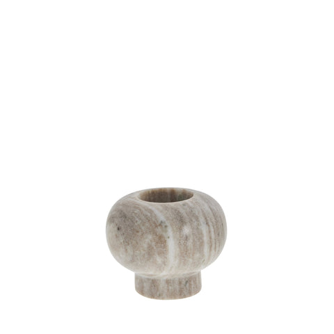 Elina candlestick H7.5 cm. dark linen