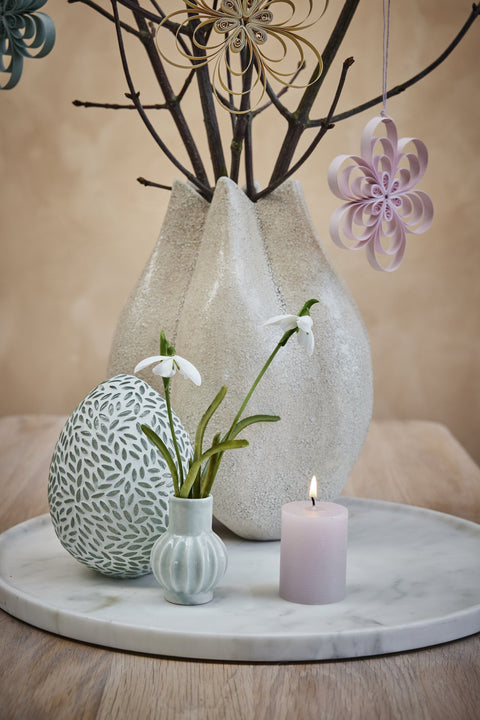 Ellia candlestick H23 cm. linen