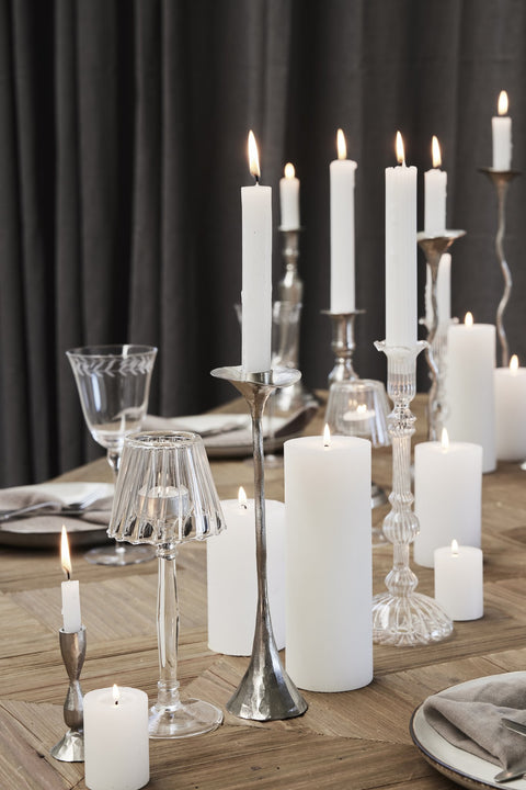 Cala candlestick H35 cm. silver