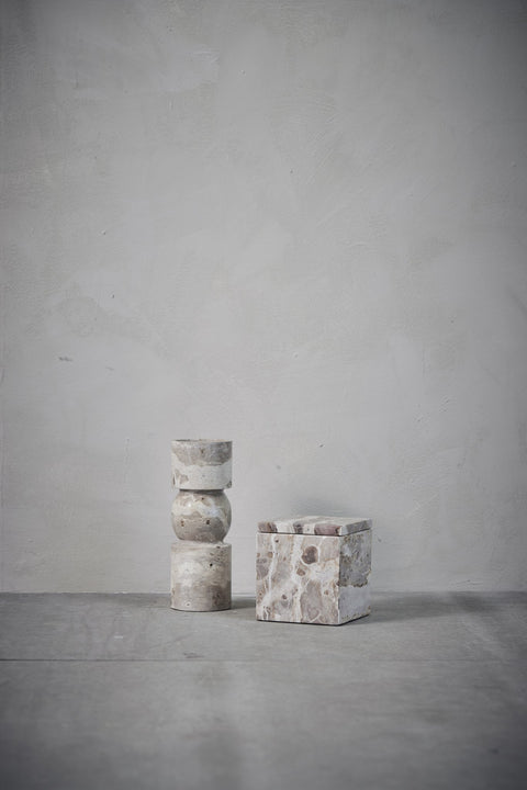 Ellia candlestick H23 cm. linen