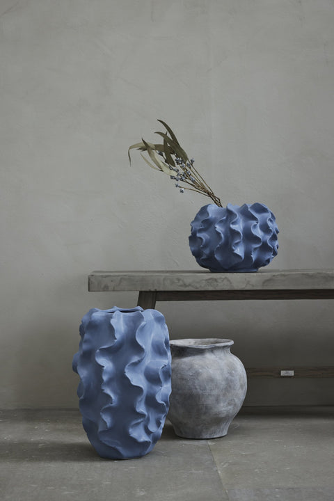 Hilde lantern linen ceramics H39 cm