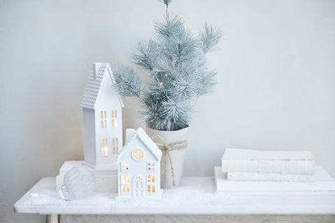 Seholia decoration house H28 cm. white