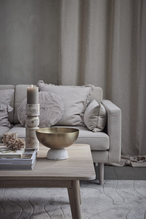 Ellia candlestick H30 cm. linen