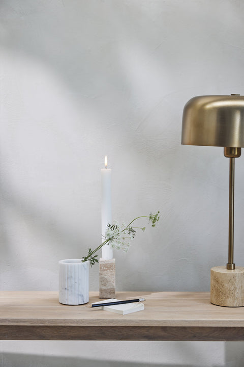 Ellia jar 9x6 cm. white marble