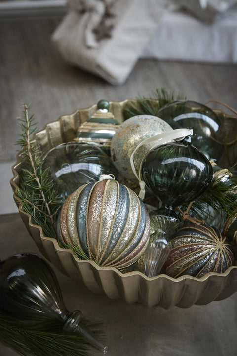Clearena decoration dusty green/, Glass D10