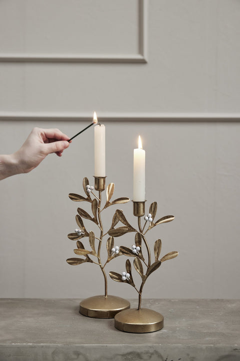 Missia candlestick H30 cm. light gold