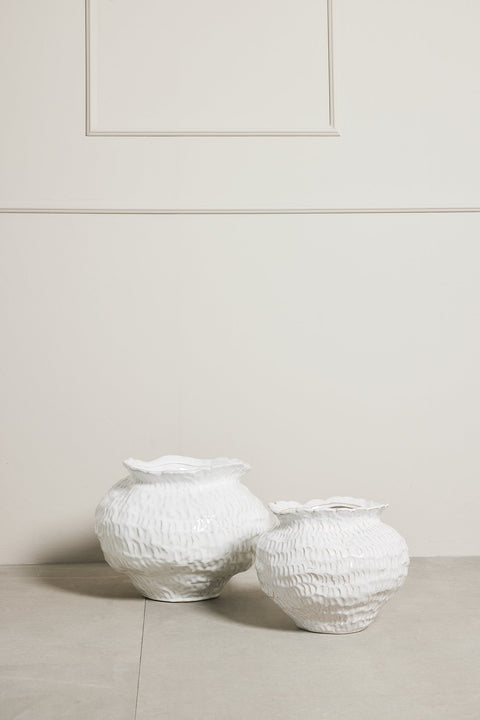 Marlia vase white ceramics H31 cm