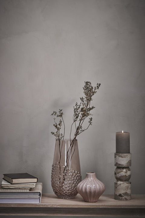 Ellia candlestick H23 cm. linen