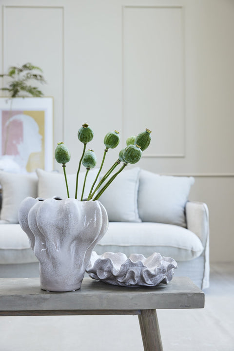 Helene vase white ceramics H9 cm