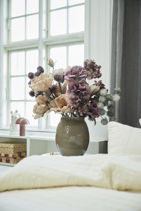 Happia foam flower linen H20 cm