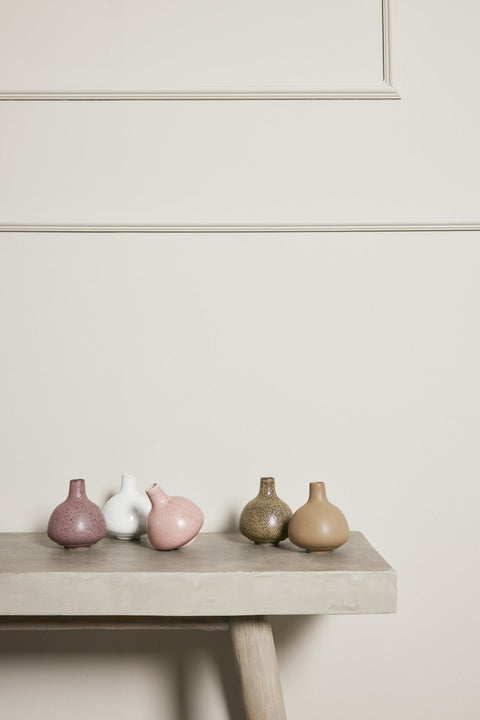 Helene vase rose dust ceramics H9 cm