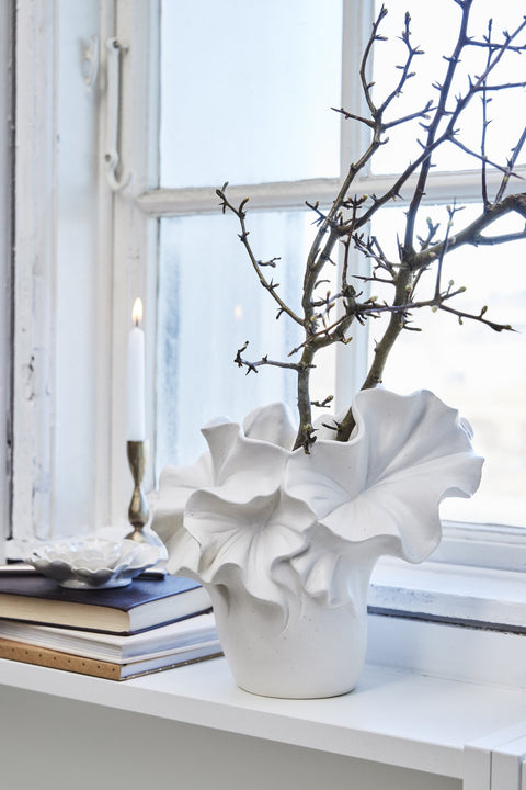 Floria wall decoration H3 cm. white