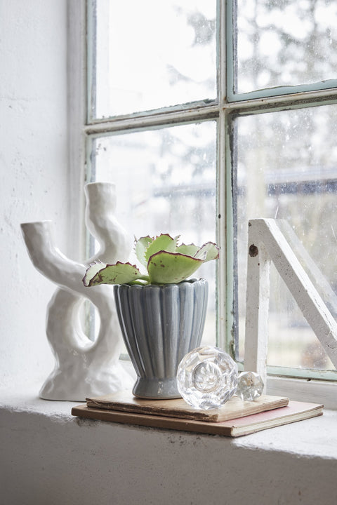 Hilde lantern white ceramics H39 cm