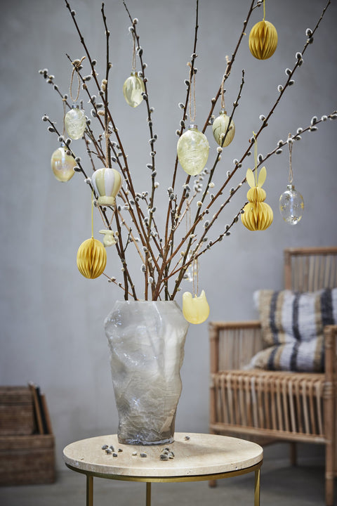 Feya glass ornament 7 cm yellow