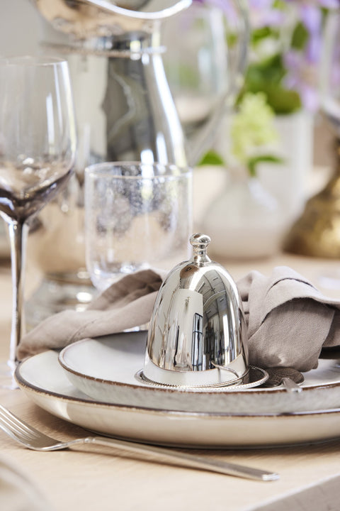 Sigrid egg cup silver brass H10 cm
