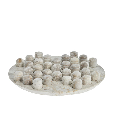 Ellia marble board game solitaire 25x25 cm. linen