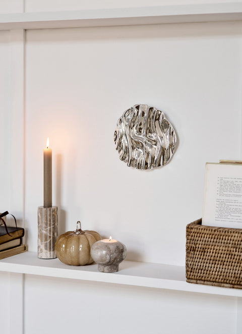 Elina candlestick H7.5 cm. dark linen