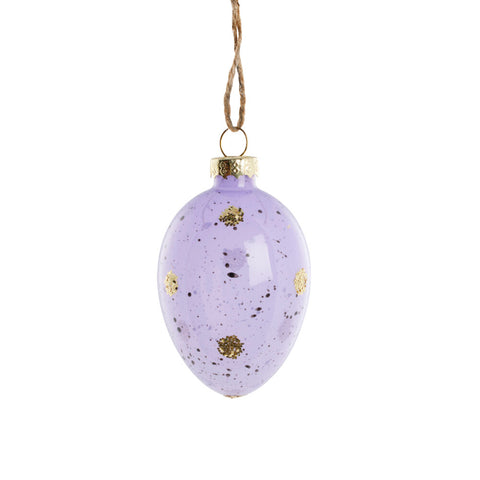 Felua Glass Egg ornament H7 cm. lilac