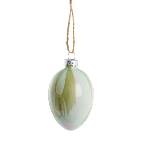 Filla Glass Egg ornament H7 cm. green