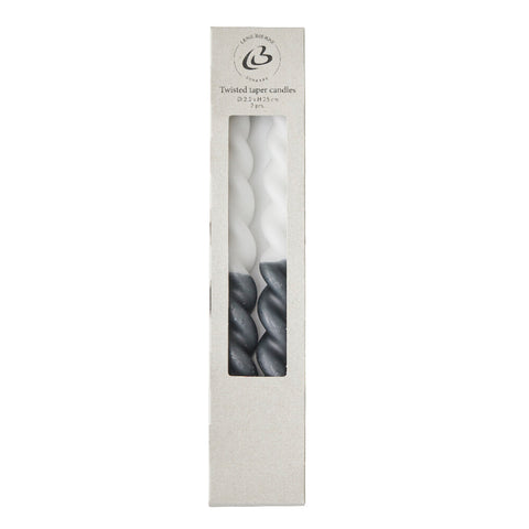 Twisted taper candle H25 cm. white