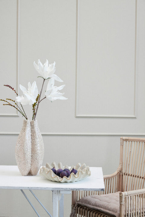 Happia foam flowers white H17 cm