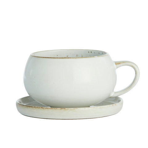 Amera cup/saucer 40 cl. white sands