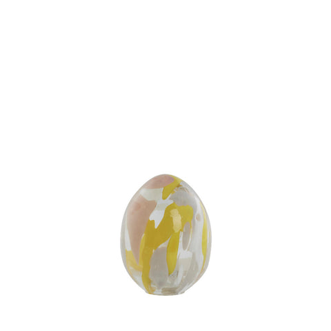 Murisa Mouth Blown Glass Egg H15 cm. White
