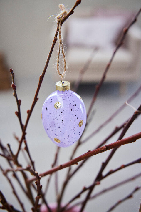 Felua Glass Egg ornament H7 cm. lilac