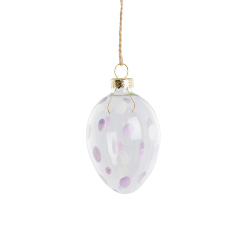 Fedora Glass Egg ornament H7 cm. lilac