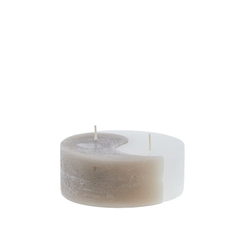 YingYang decoration candle H5 cm. silver grey