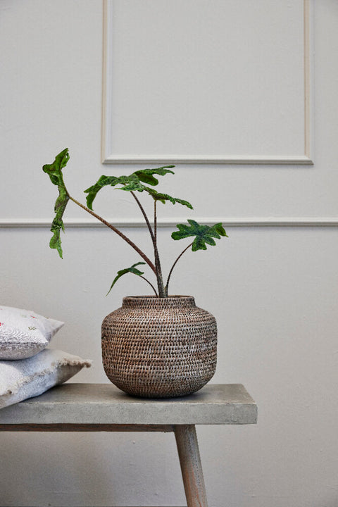 Norah flower pot nature rattan H30 cm