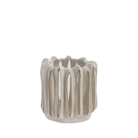 Marlille lantern white ceramics H16.5 w17 cm