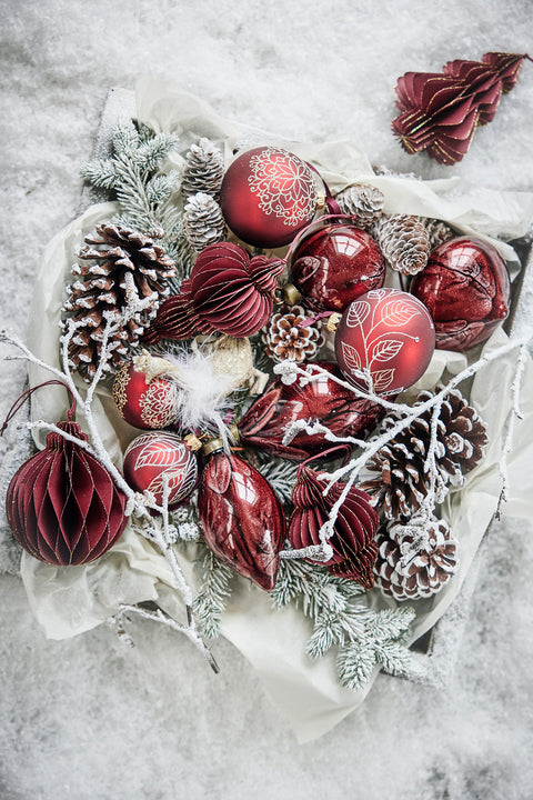 Red Christmas baubles and ornaments - Lene Bjerre