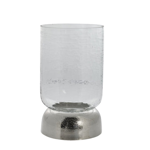 Sandia candlestick Ø16.5X28.7 cm, Silver/Clear