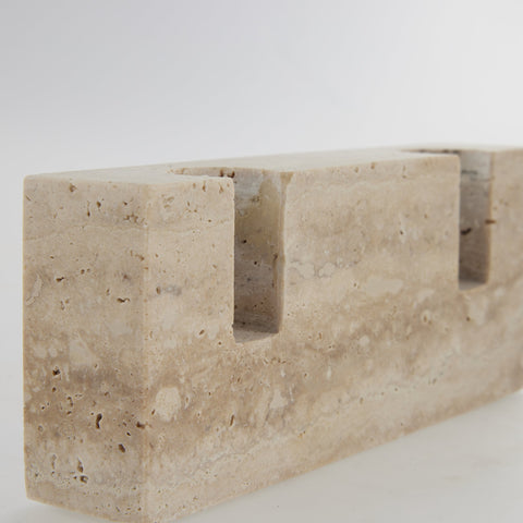 Travina candlestick 15x6cm. linen