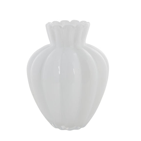 Verity vase white glass H28 cm