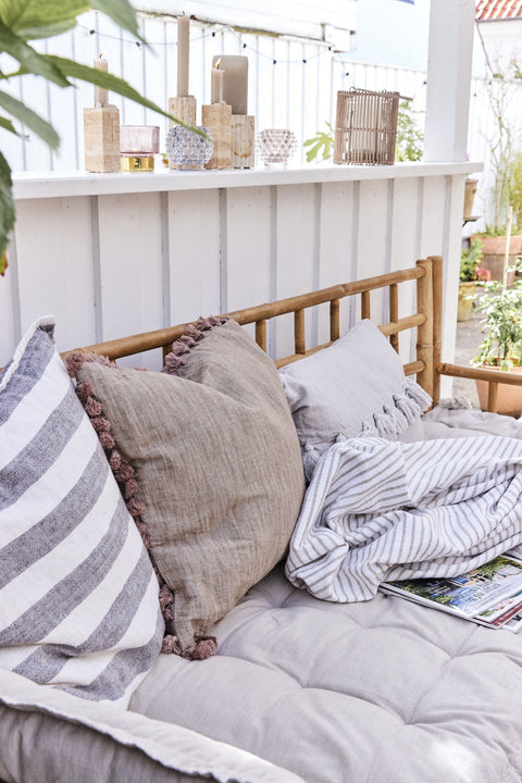 Eliana candlestick 12.5x4.5 cm. linen marble