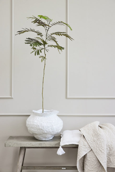 Marlia vase white ceramics H31 cm