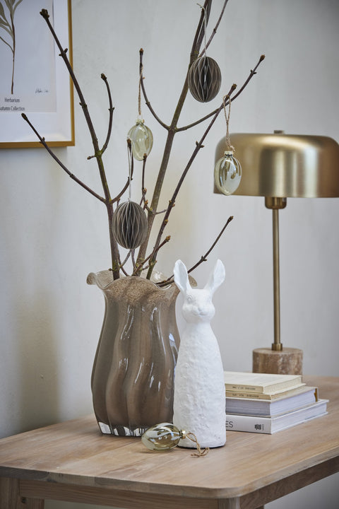 Feven ornament glass 7 cm dark taupe