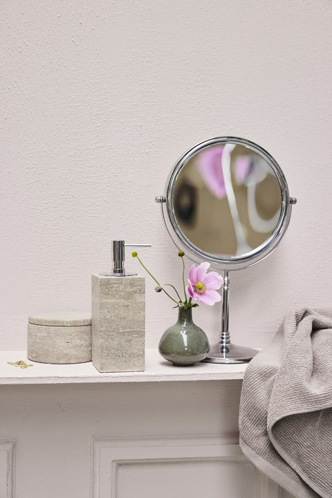 Liva cosmetic mirror silver iron/glass H35 cm