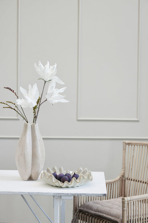 Happia foam flowers white H17 cm