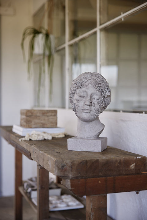 Eliana candlestick 12.5x4.5 cm. linen marble
