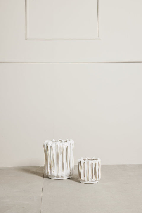 Marlille lantern white ceramics H27.8 cm