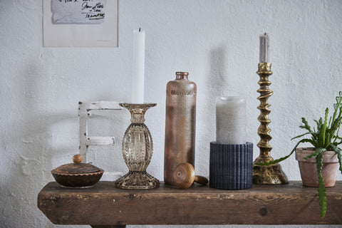 Eliana candlestick 10x9.5 cm. black marble