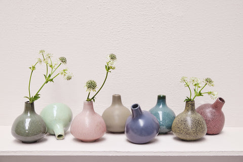 Helene vase faded blue ceramics H9 cm